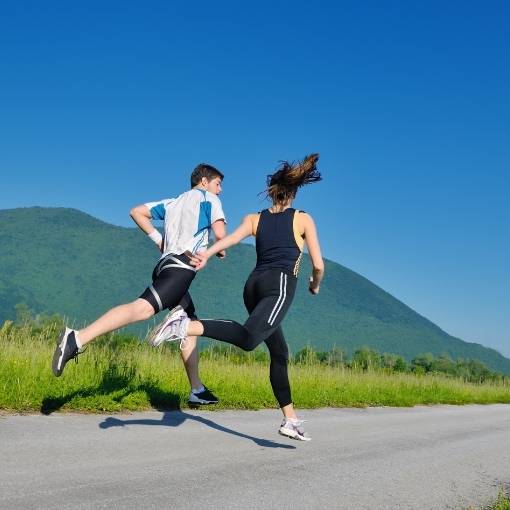 Man and Woman jogging